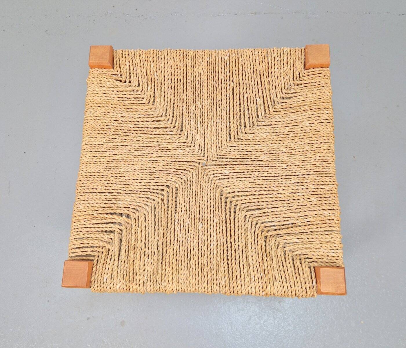 Vintage Danish Rope Stool in Beech, 1960s