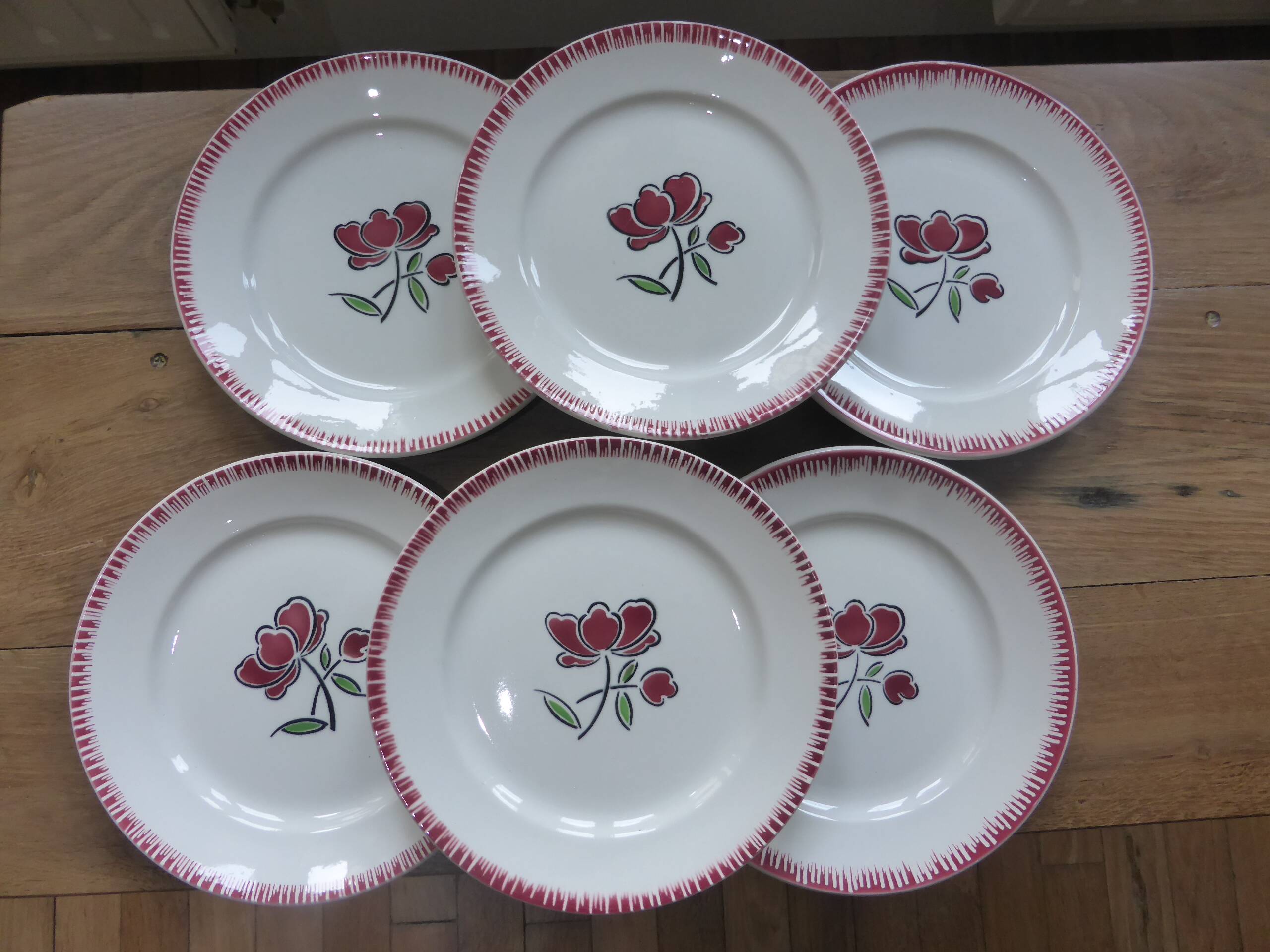 Set of 6 flat plates Badonviller 200868