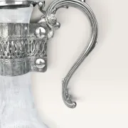 Glass and silver-plated metal jug, Louis XV style