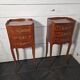 Pair of Louis XV style bedside tables in marquetry.
