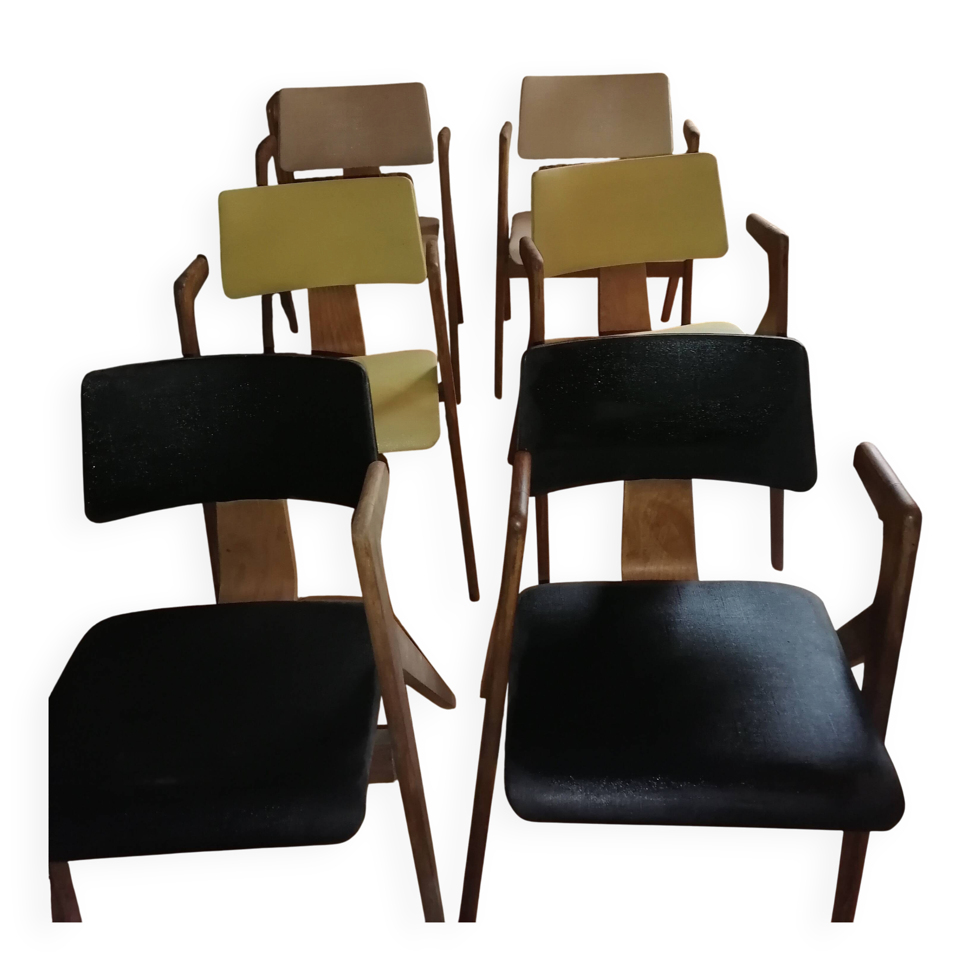 Set of 6 Hillestak Armchairs by designers Lucienne and Robin Day, Hill editions.