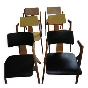 6 fauteuils Hillestak - robin day
