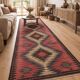 Tapis vintage en laine kilim géométrique, tapis rouille traditionnel en kilim tissé à plat.