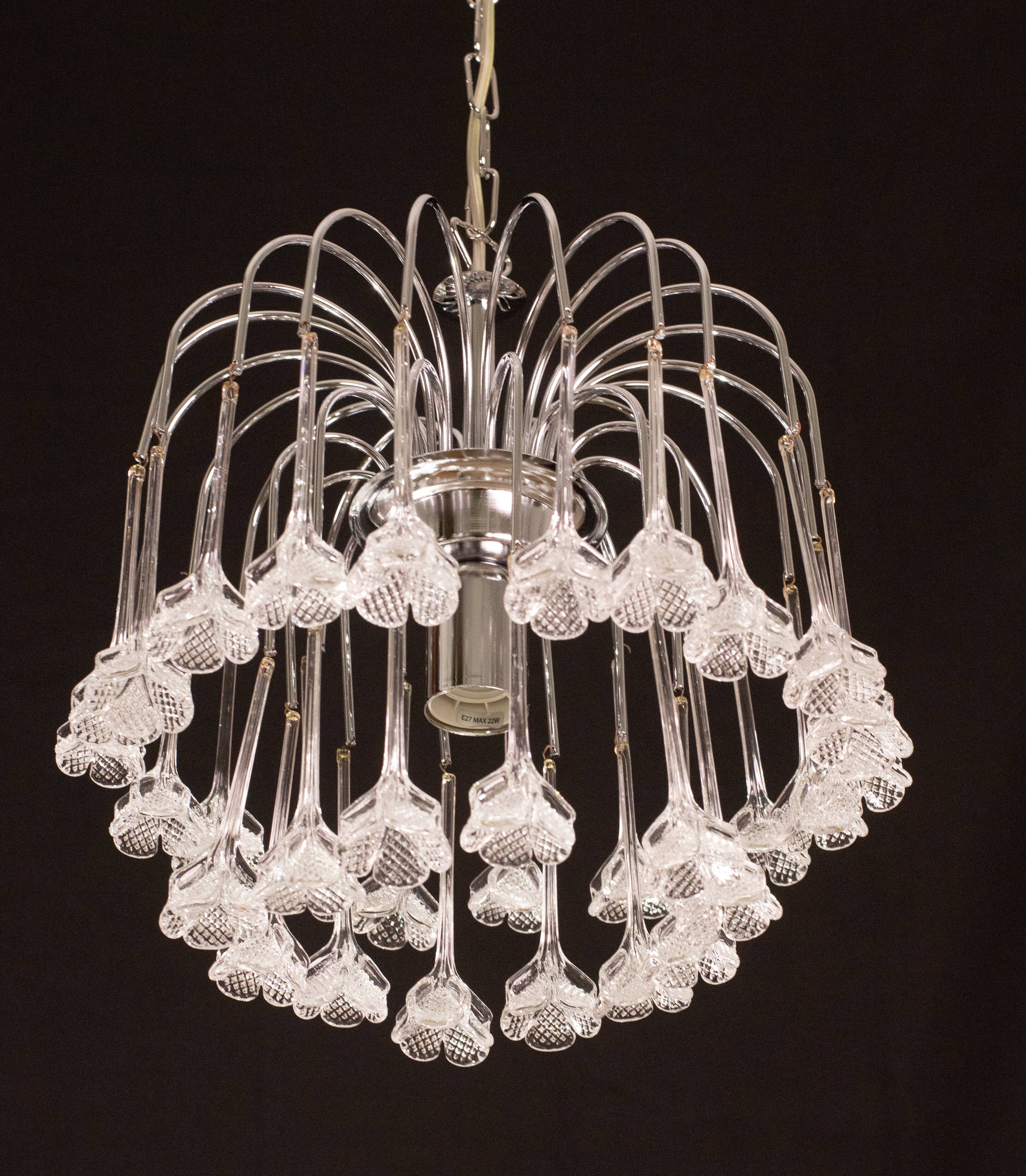 Set of 2 Julia Roberts, Vintage White Murano Chandelier, 1980s