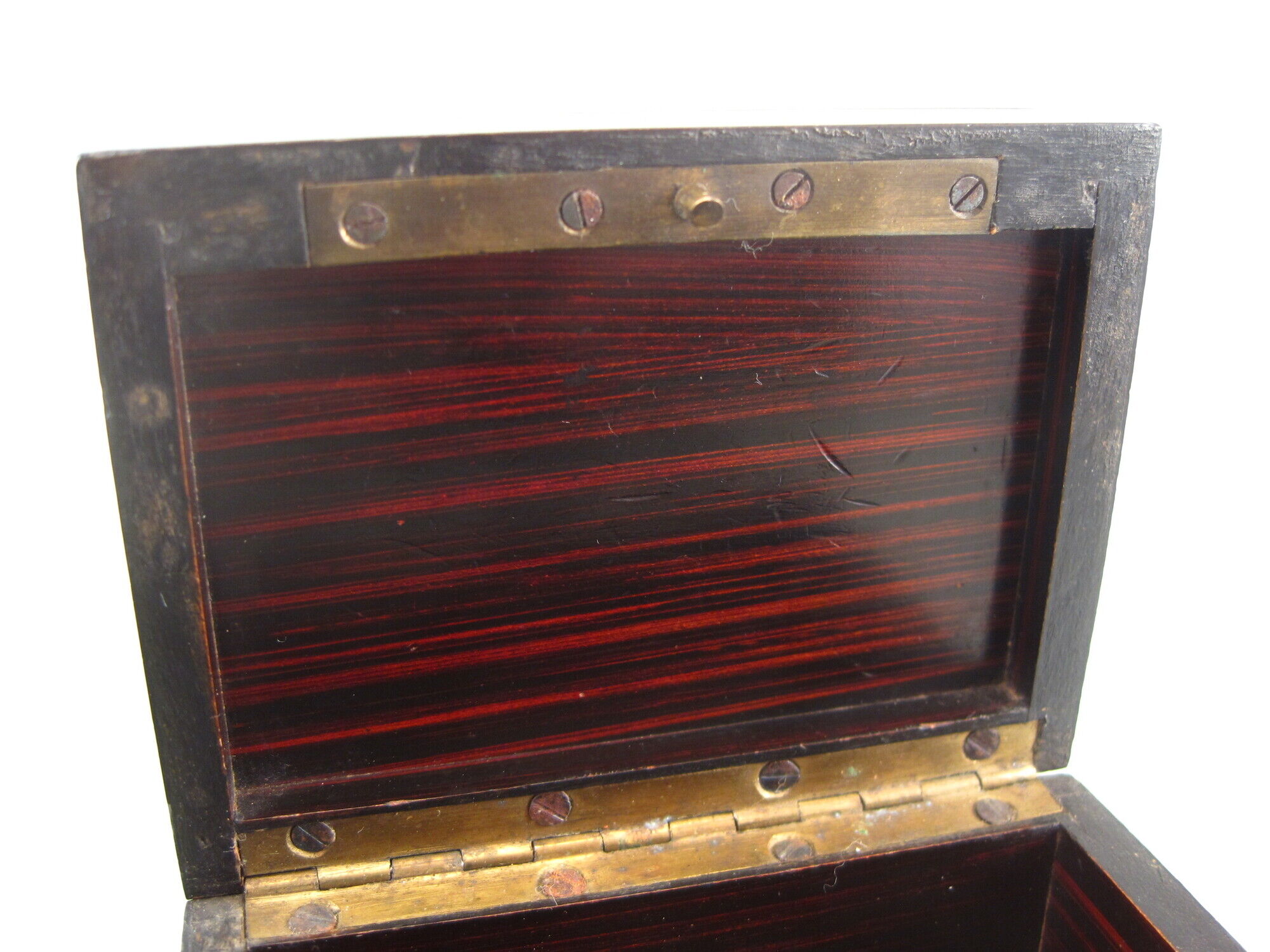 Jewelry box in blackened wood marquetry brass napoleon iii