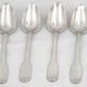 Rare set of 6 silver teaspoons, 18th century, Besançon, Gounot, Uniplat