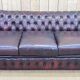 Chesterfield 3-seater sofa in red leather from the 70s