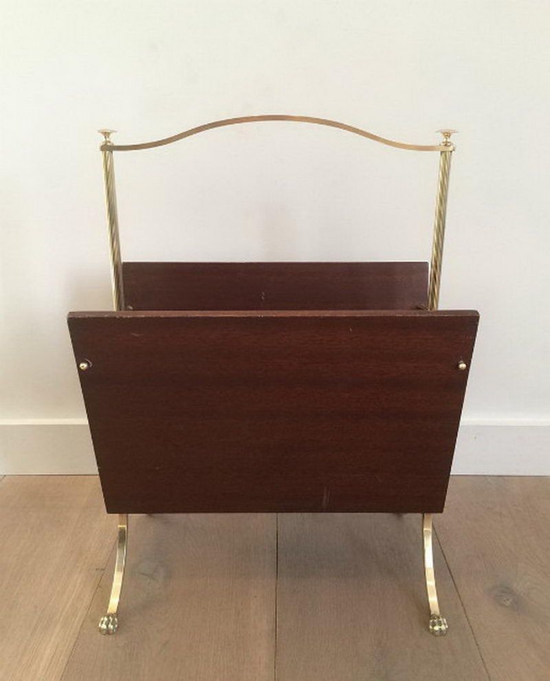 Magazine rack with claw feet. Maison Jansen
