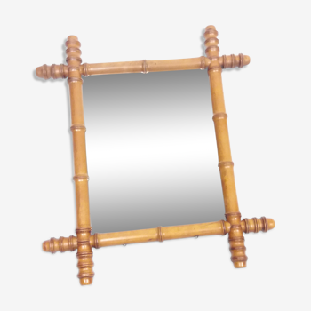 Ancient bamboo/rotin mirror 49 x 43 cm