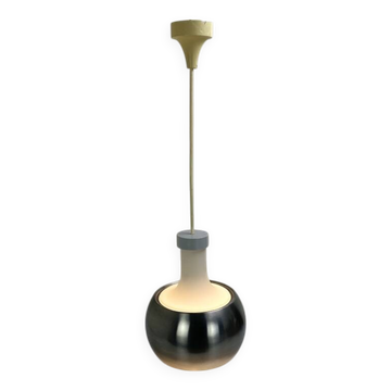 Glass and aluminum pendant light, design Rolf Krüger for Staff Leuchten, P118