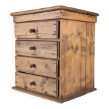 Rustic Primitive Natural Pine Small Apothecary Chest, 1940s