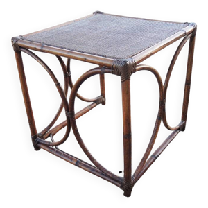 ancienne table d’appoint - rotin