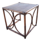 Vintage rattan and wicker side table