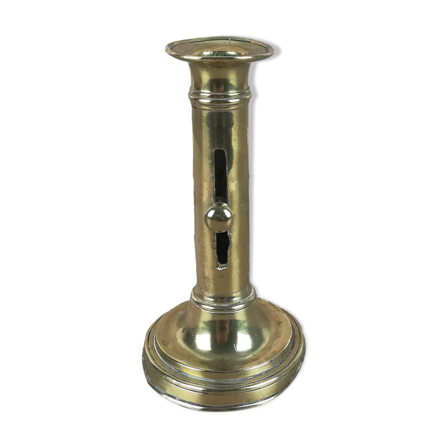 Brass pusher candle holder