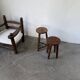Pair of antique stools with turned legs.
