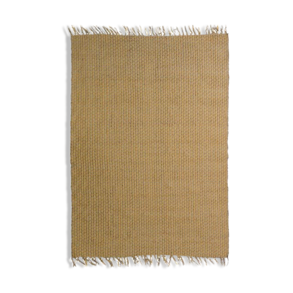 Tapis en jute et coton jaune 120 x 170 cm Selency