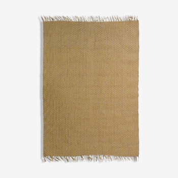 Tapis en jute et coton jaune 120 x 170 cm