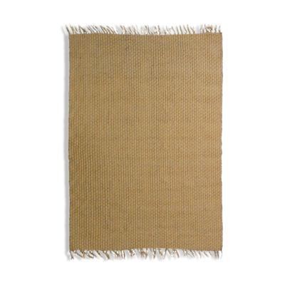 Tapis en jute et coton jaune 120 x 170 cm