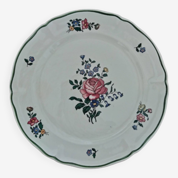 Villeroy & Boch dinner plate, Alt Strasburg model, pink flower