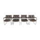 Fauteuils suédois en cuir et en aluminium du milieu du siècle par Karl Erik Ekselius pour Joc Vetlanda, set de 4