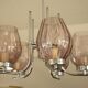 Chrome metal chandelier & cut glass