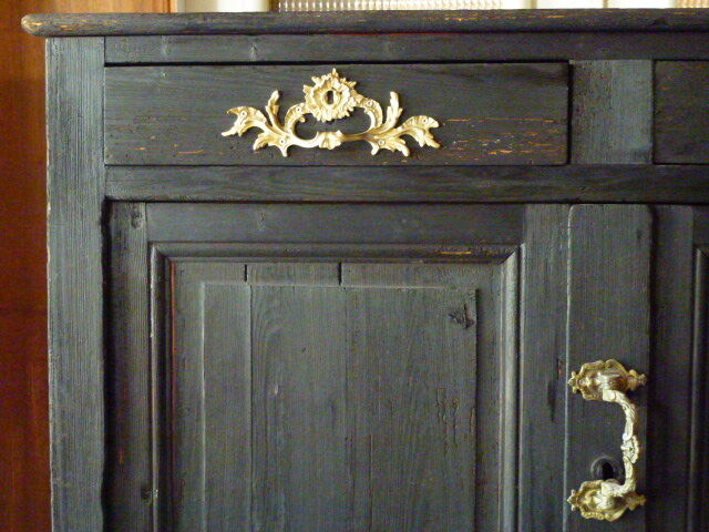 Burnt wooden buffet shou-sugi-ban