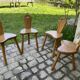 Suite de 4 tabourets de ferme