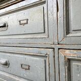 XXL walnut trade counter with multiple drawers
