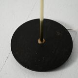 Lampadaire scandinave en laiton et bois noir, années 1950/60