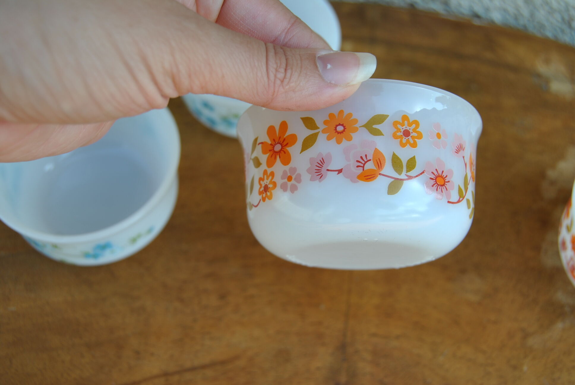 Series of 4 Scania and Veronica ramekins from Arcopal 70s/80s