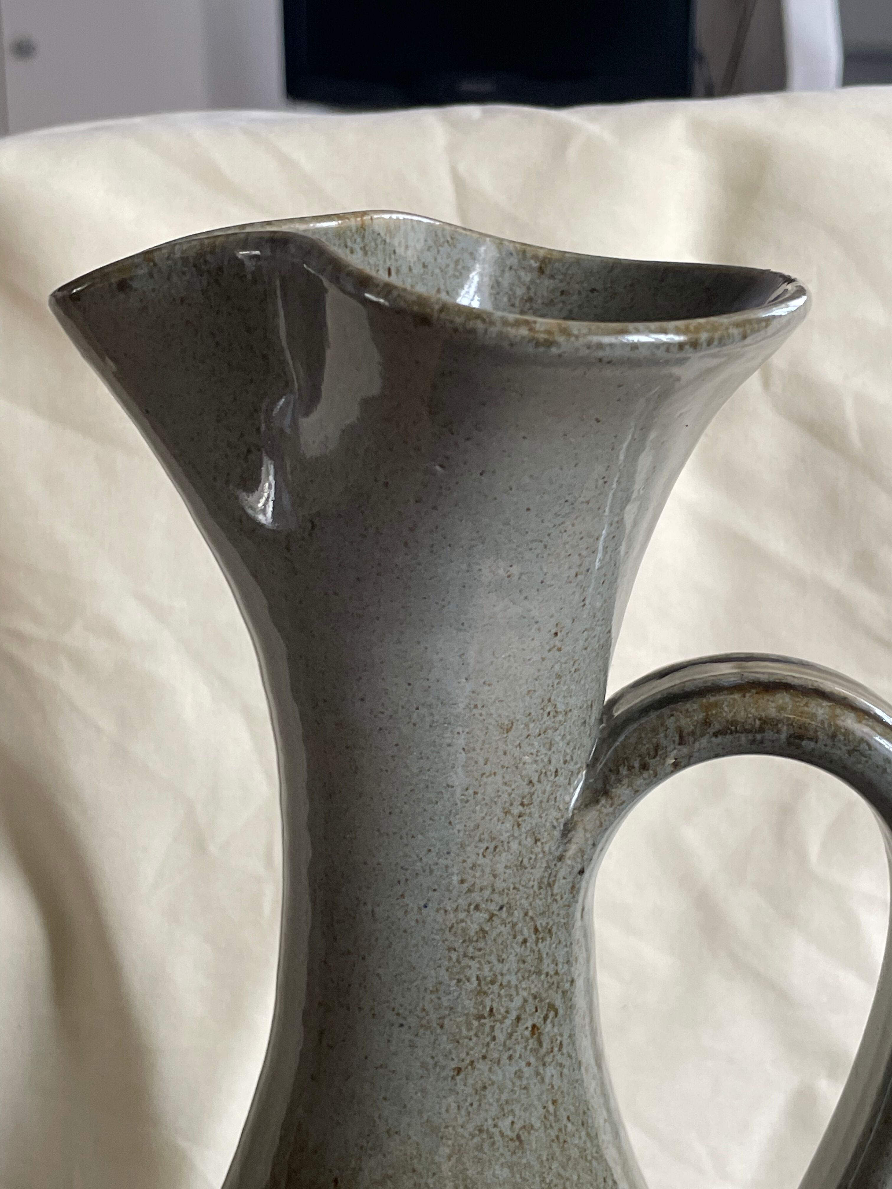 Green vintage ceramic vase