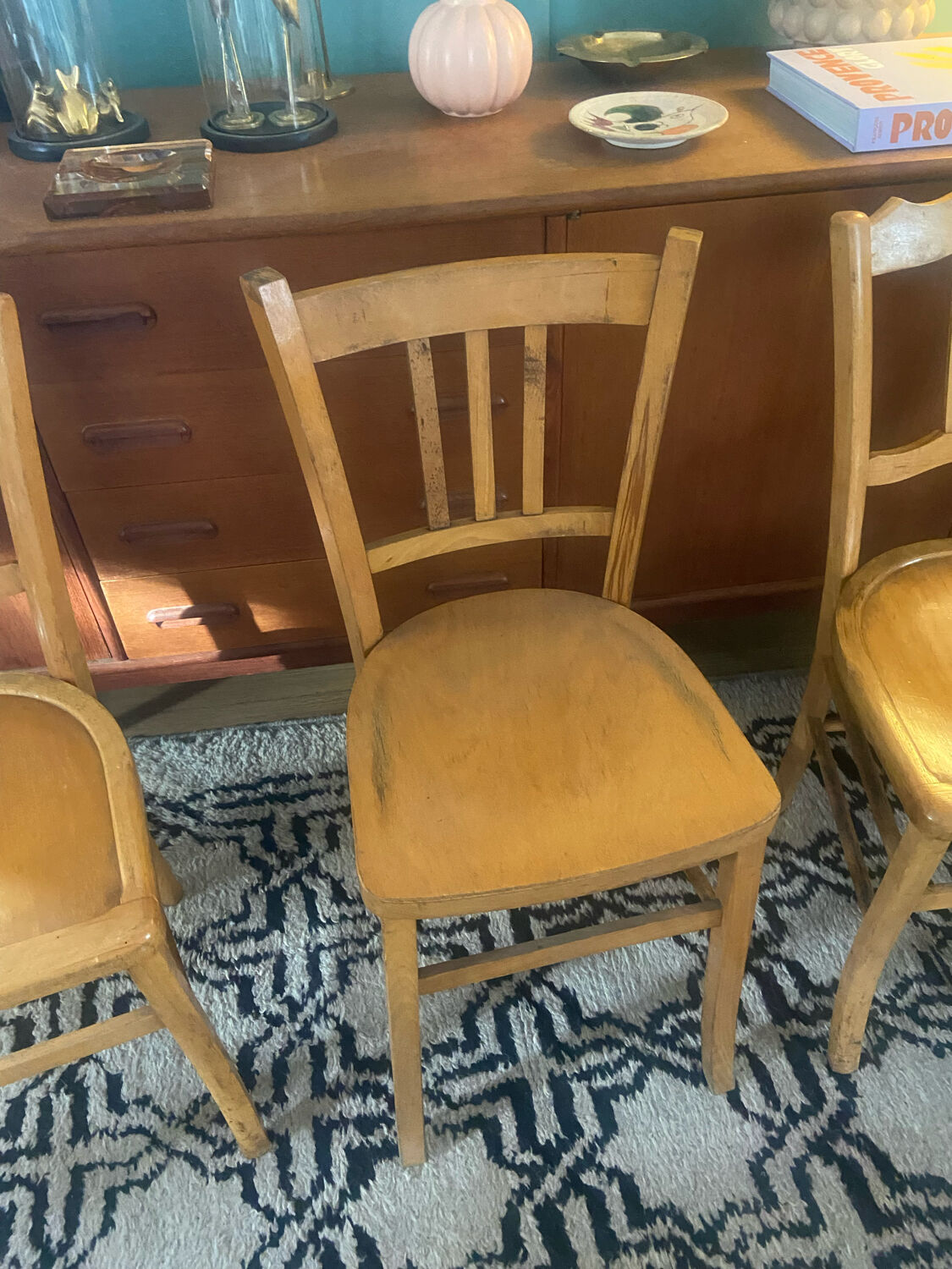 Series of 4 vintage bistro chairs