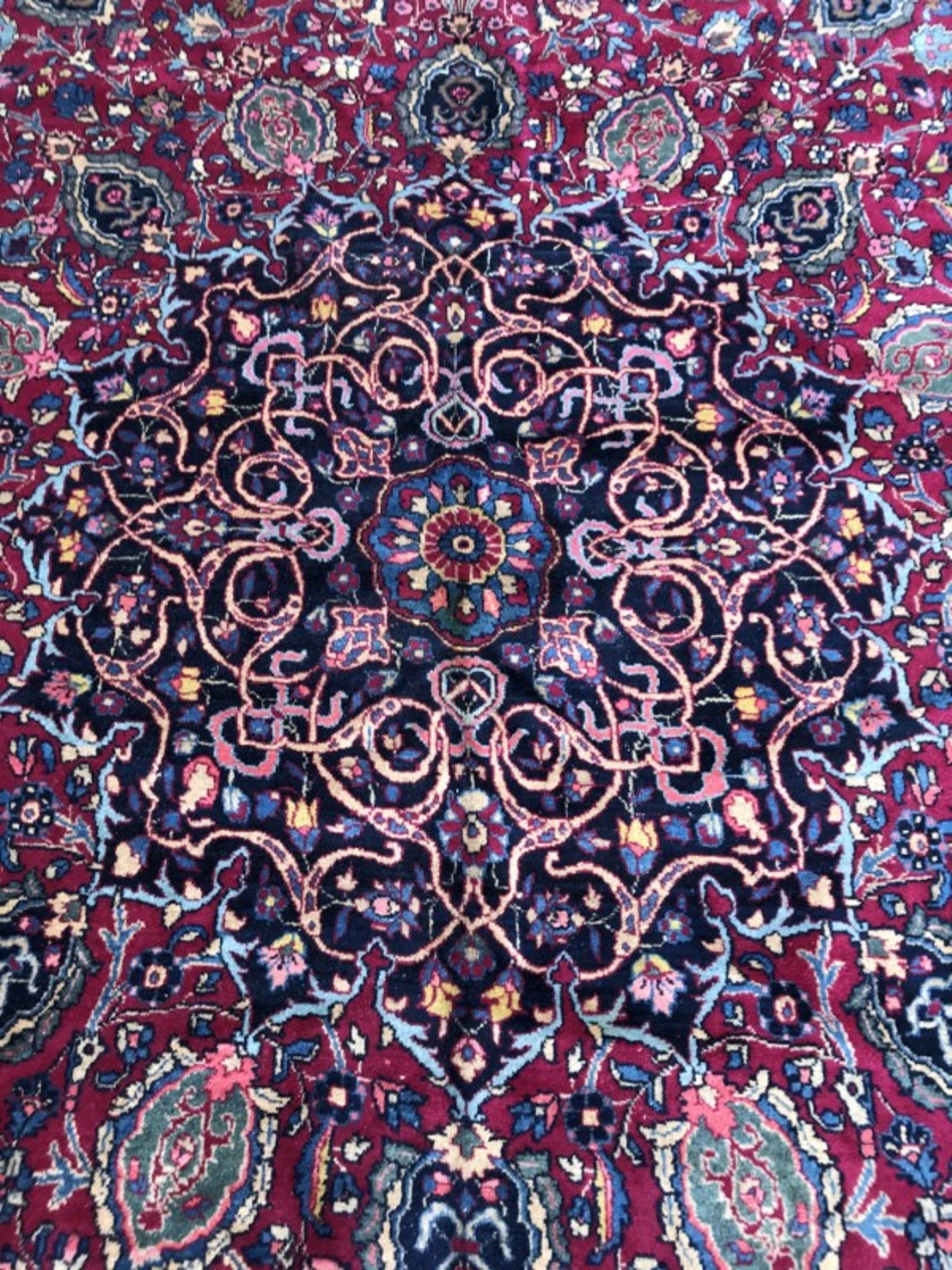 Splendid big old carpet Persian Kirman end handmade 325 X 400 CM