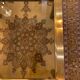 Gold square coffee table and smoked glass