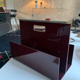 Magazine holder 70s plexiglass burgundy