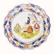 Set of two vintage majolica plates, Mister and Missus.