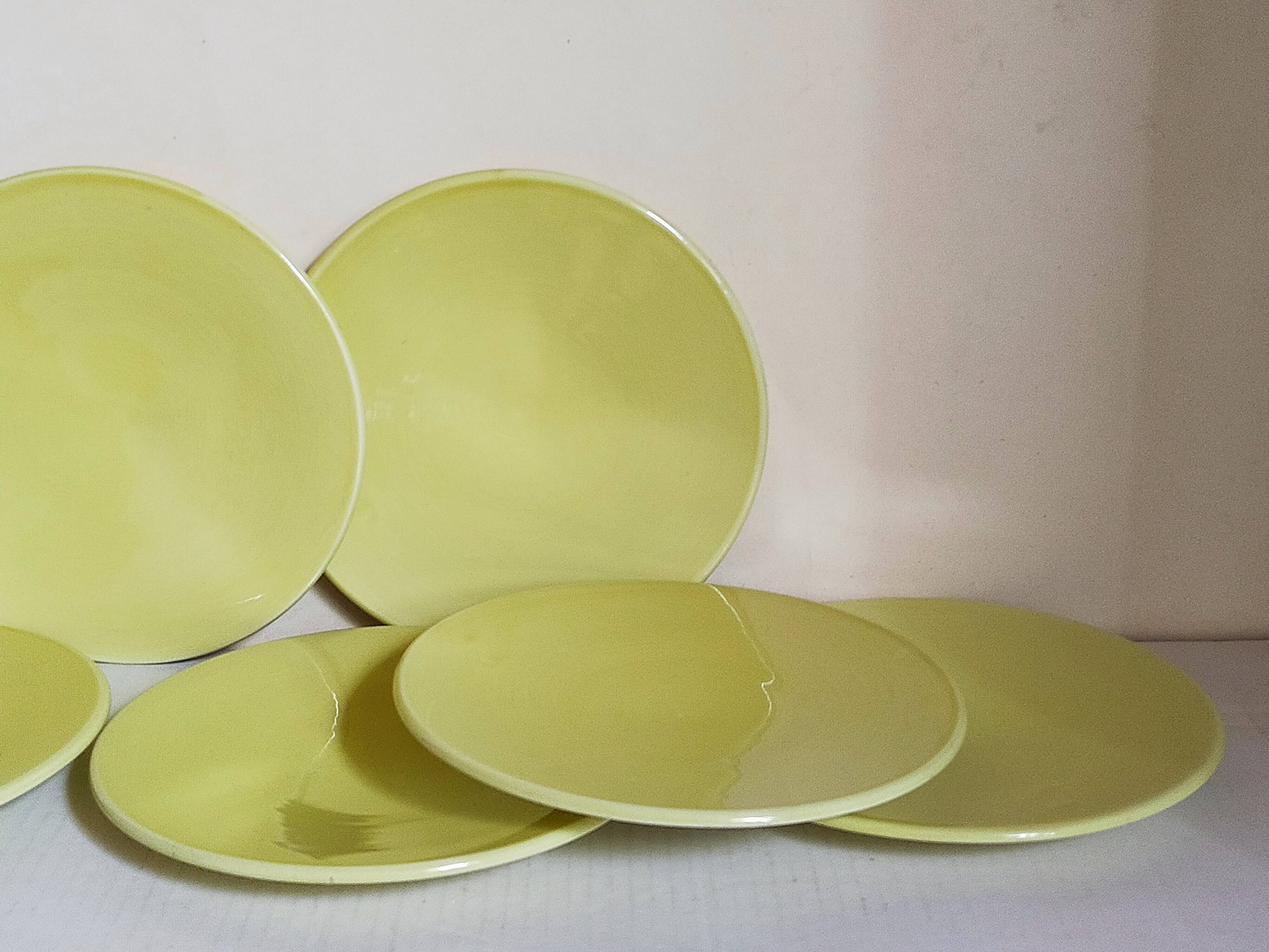 Six vintage Czech ceramic dessert plates