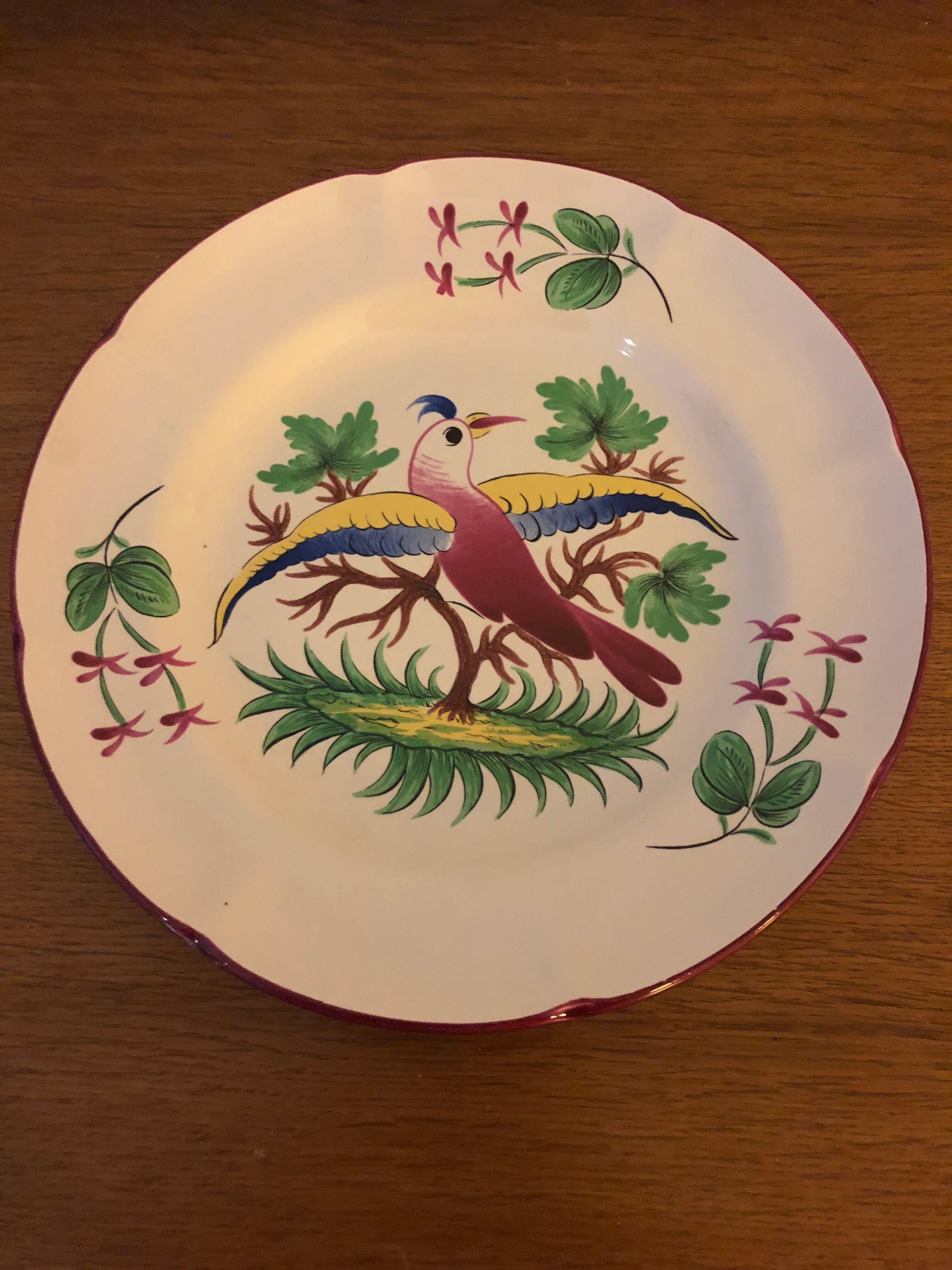 4 assiettes en faïence de Saint-Clément