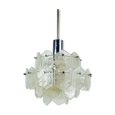 Kalmar Franken ice glass chandelier, 1960s