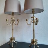 Paire de lampes ancienne bougeoir d'époque XIX ème Napoléon III
