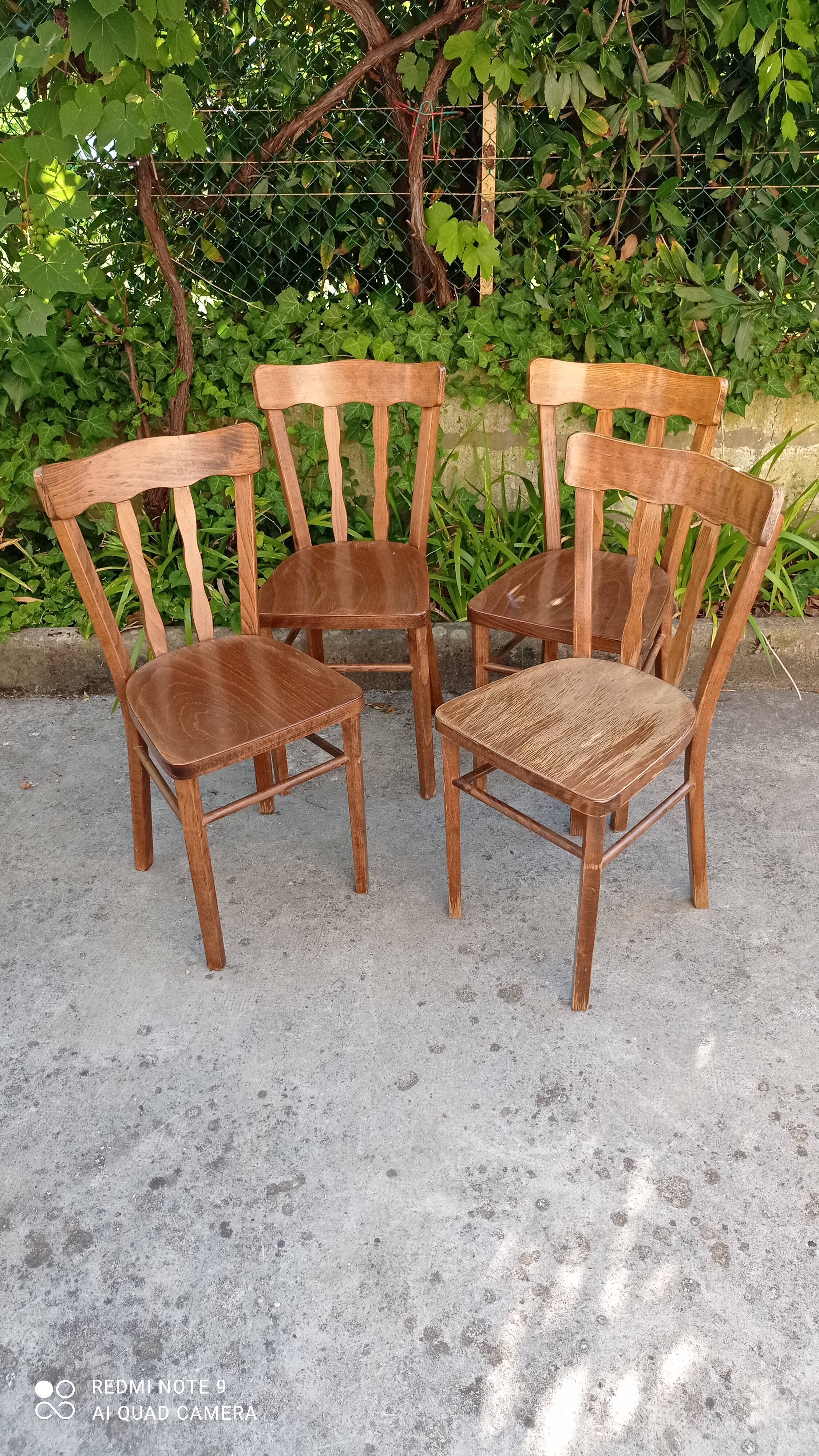 Set of four bistro chairs