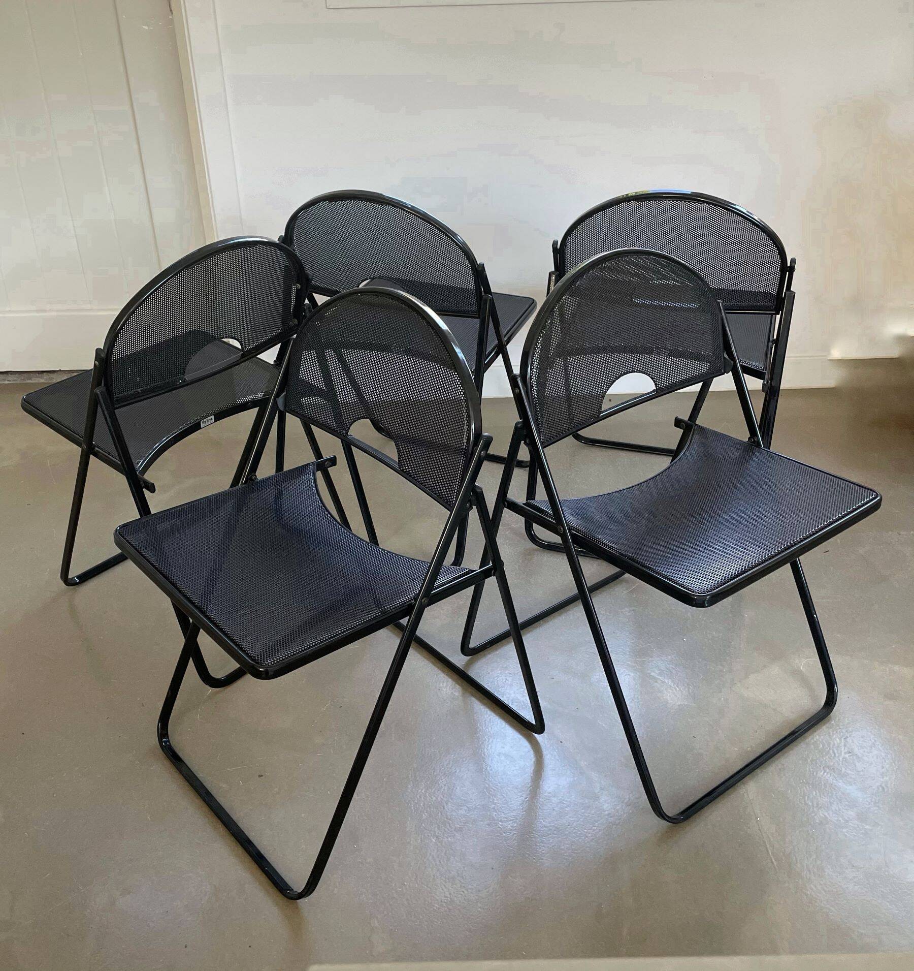 5 chaises pliantes vintage par Fly line, Italie