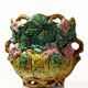 Important antique cache-pot in Onnaing barbotine "Pumpkin" from the early 20th century.