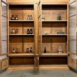 Showcase bookcase early XX th in solid oak
