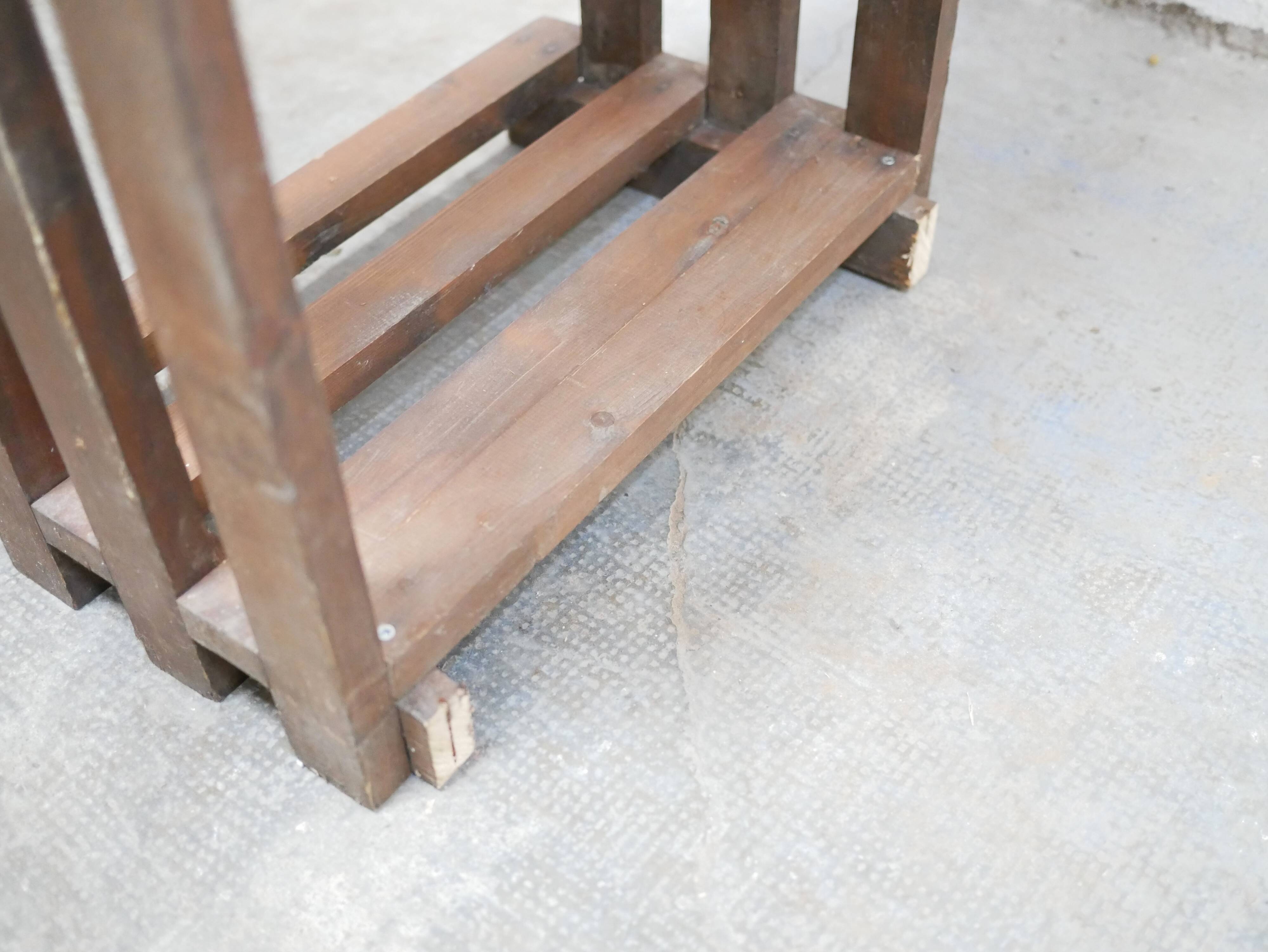 Vintage wooden column bookcase shelf
