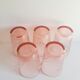 Set of 5 vintage rosaline twisted water glasses