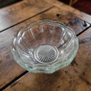 Pair of molded glass salad bowls – floral shape – 1950s