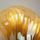 no. 1 of 2  mid century modern SCONCE wall lamp lustrous glass shell brass