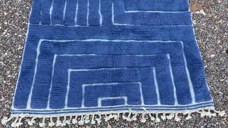 Handmade Berber rug, Beni Ouraine style, traditional, size 140 x 260 cm