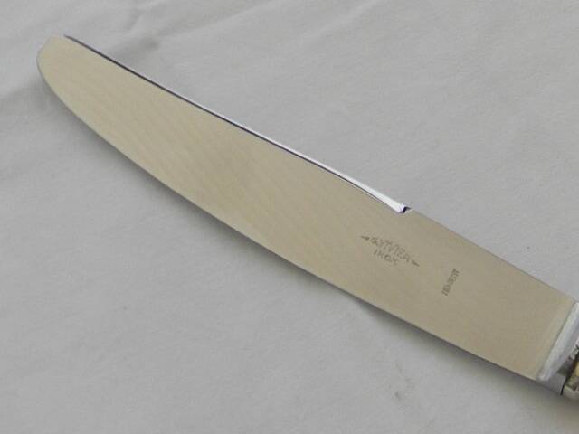 Set of 12 knives silver metal handle stainless steel blade G. VIVIER.